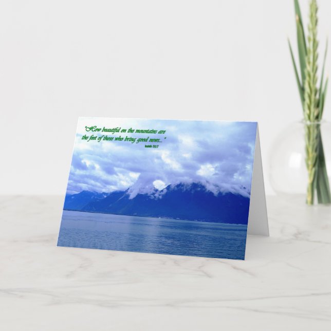 Cartão De como bonitos nas montanhas são os pés (Frente)
