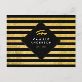 Cartão de Comp de Artista de Cílios Dourado e Pret