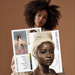 Cartão de Comp de Foto de Ator Modelo Profissional