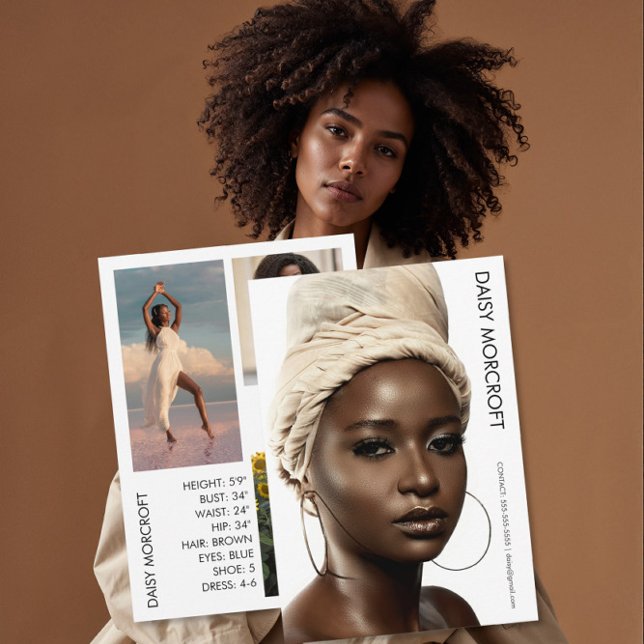 Cartão de Comp de Foto de Ator Modelo Profissional (Criador carregado)