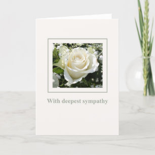 cartão de compaixão de rosa branco inglês