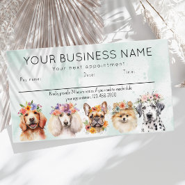 Cartão de compromisso Cachorros aquosos flores, ve