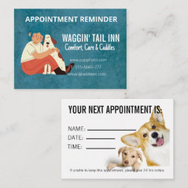 Cartão de Compromisso Comercial Cachorro e Café da