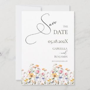 Cartão de Compromisso de Casamento com Flor Silves