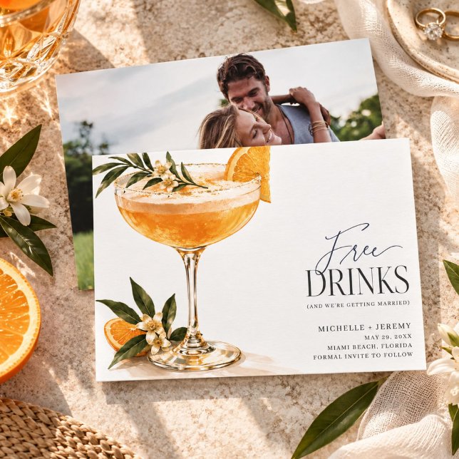 Cartão de Compromisso de Casamento Engraçado com F (Modern Photo Funny Wedding Save The Date)