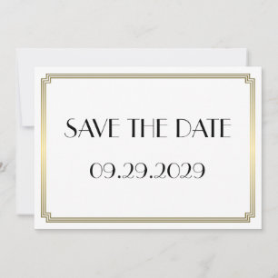 Cartão de Compromisso de Casamento Gatsby Art Deco