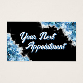 Cartão de compromisso de cristais azuis