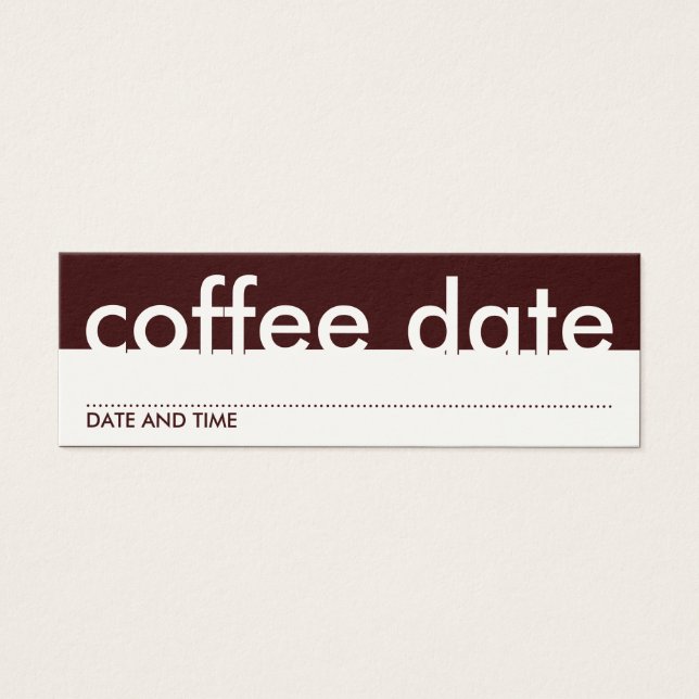 cartão de compromisso de data café (Frente)