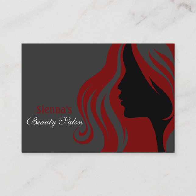 Cartão de Compromisso de Hairdresser (Vermelho Esc (Frente)