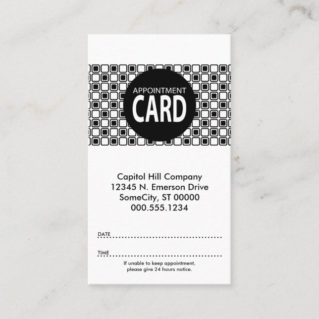 cartão de compromisso de quadrados (Frente)