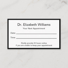 Cartão de Compromisso do Gabinete de Médicos Preto