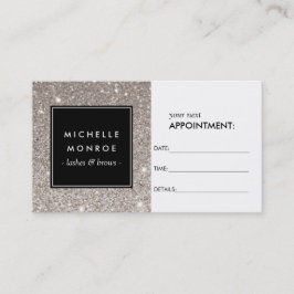 Cartão de Compromisso do Salão Glitter Silver