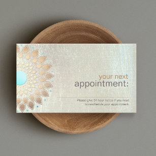 Cartão de Compromisso Dourado Lotus Salon e Spa