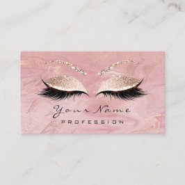 Cartão de Compromisso Makeup Pink Lashes Marble