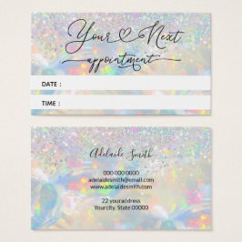 cartão de compromisso opal faux glitter