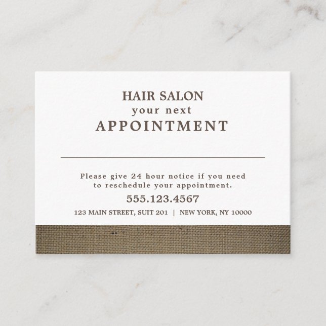 Cartão de Compromisso Rustic Country Burlap (Frente)