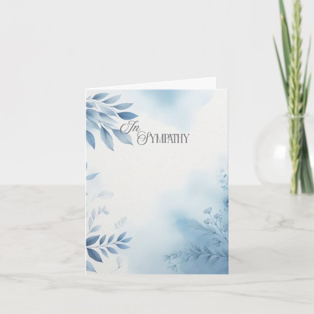 Cartão de Condolência de Simpatia por Aquarela (Frente)