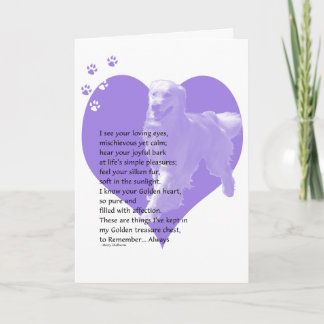 Cartão de condolências 2 do golden retriever