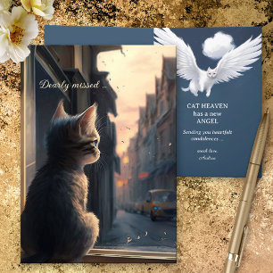 Cartão de condolências Angel Cat Muito Perdido