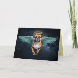 Cartão de Condolências Anjo Cachorro Boxer