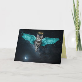 Cartão de Condolências Anjo Cósmico Gato Tabby Cin