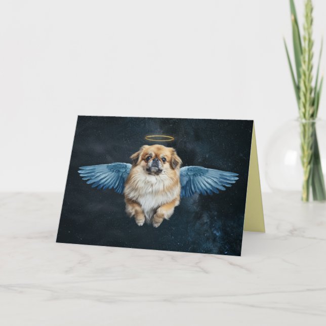 Cartão de Condolências Anjo Pekingese (Frente)