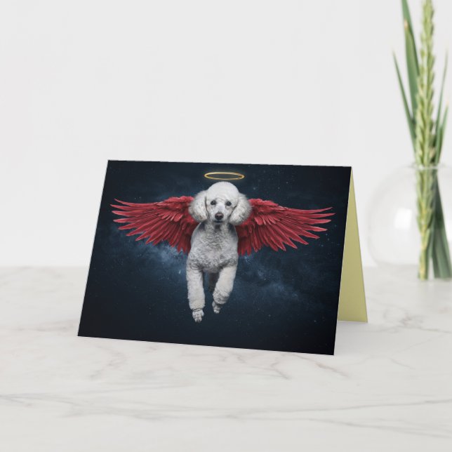 Cartão de Condolências Anjo Poodle (Frente)