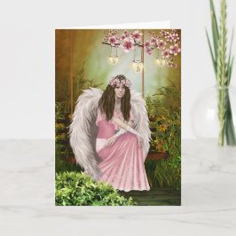 Cartão de condolências Anjo Rosa