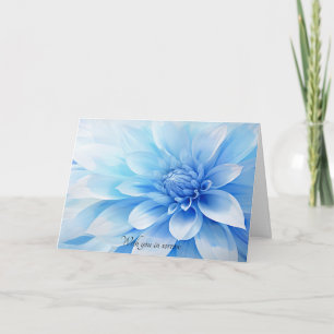 Cartão de condolências azul floral
