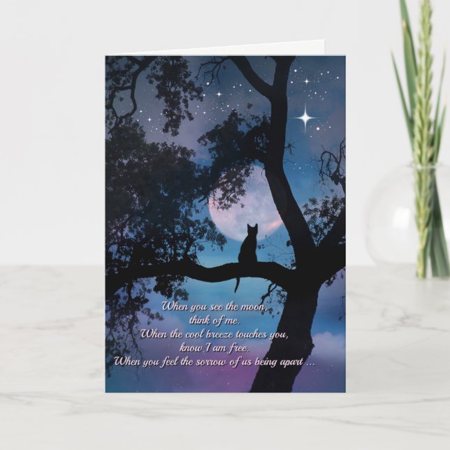 Cartão de condolências bonito do poema do gato (Frente)