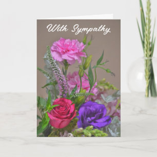Cartão de condolências bonito Flor Buquê Floral