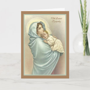 Cartão de Condolências Católico Virgem Maria Jesus