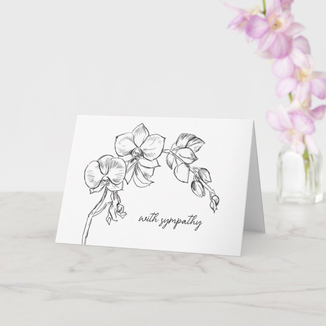 Cartão de Condolências com Flor de Orquídea para F (Orquídea)