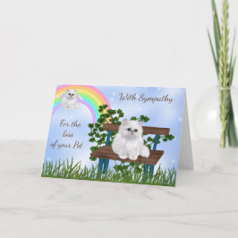 Cartão de condolências com Gato Branco e Gato com 