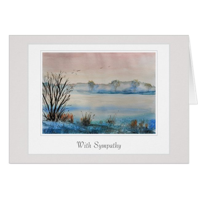 Cartão de condolências com um verso carinhoso (Frente Horizontal)