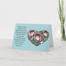 Cartão de condolências, Coração Floral, verso Bíbl
