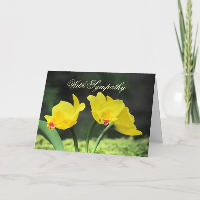 Cartão de condolências das Orquídeas Amarelas (Frente)