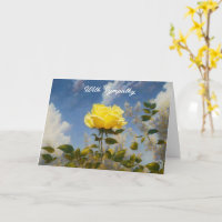 Cartão de condolências de Arte Flor Rosa Amarelo