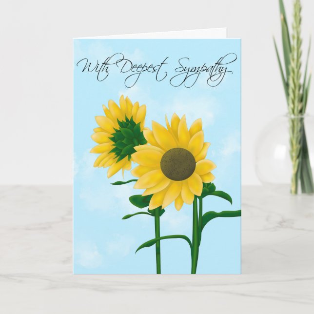 Cartão de condolências de girassol selvagem do Tex (Frente)
