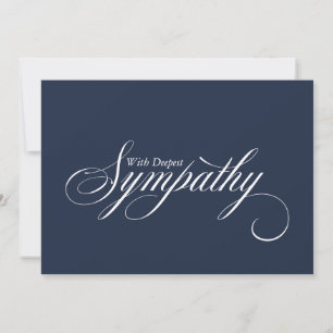 Cartão de Condolências de Letra Elegante Azul Simp