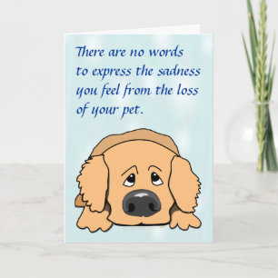 Cartão de condolências de Pet de Cartoon Triste pa