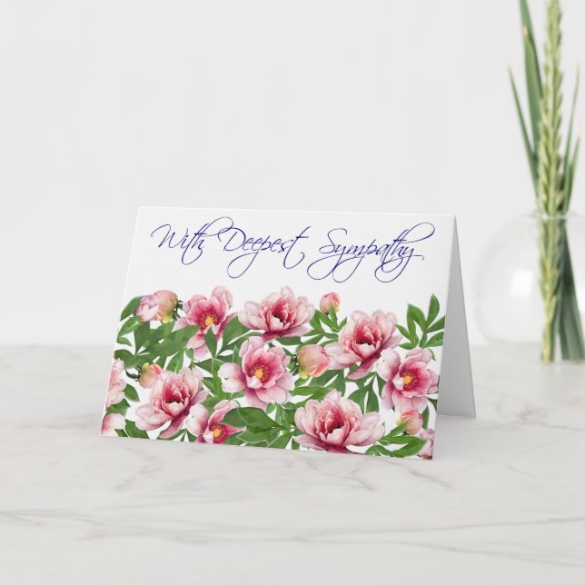 Cartão de condolências de Pouco Poly Peony (Frente)