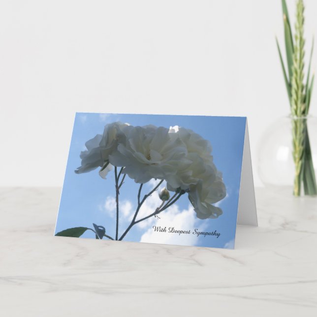 Cartão de condolências de Rosas Brancas (Frente)