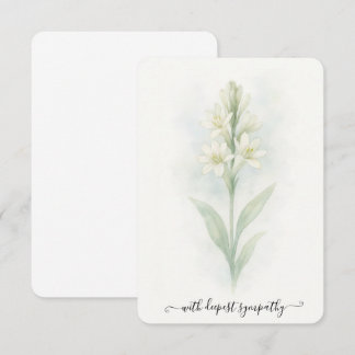 Cartão de condolências de Tuberose de Aquarela