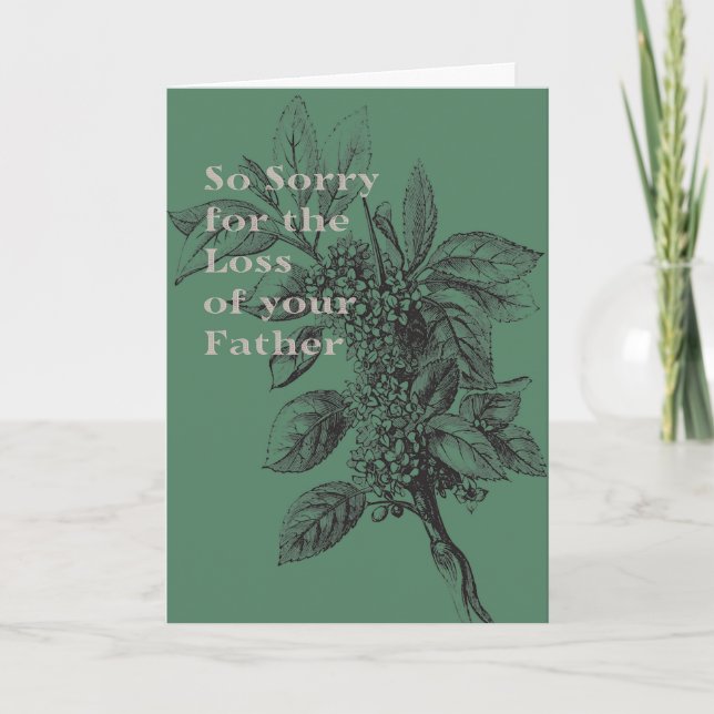 Cartão de condolências do Pai em Verde (Frente)