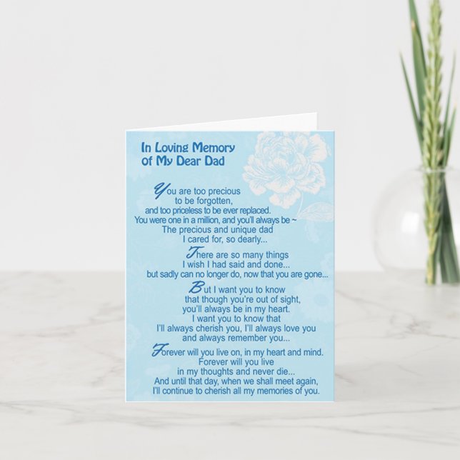 Cartão de Condolências Em Memória do Meu Querido P (Frente)