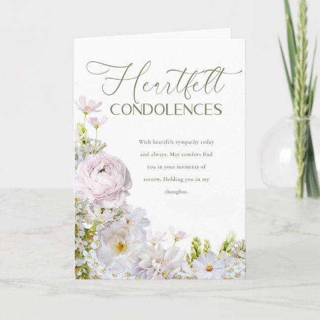 Cartão de Condolências Floral (Frente)