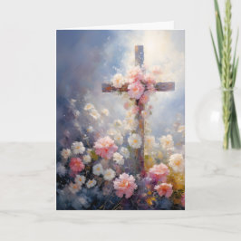 Cartão de condolências Floral Cross