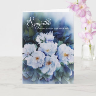 CARTÃO DE CONDOLÊNCIAS Floral de Cor Azul-ALEMÃ