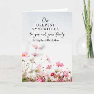 Cartão de Condolências Floral Elegante Com Sincer